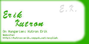 erik kutron business card